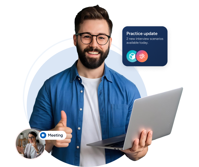 Person practicing with headset